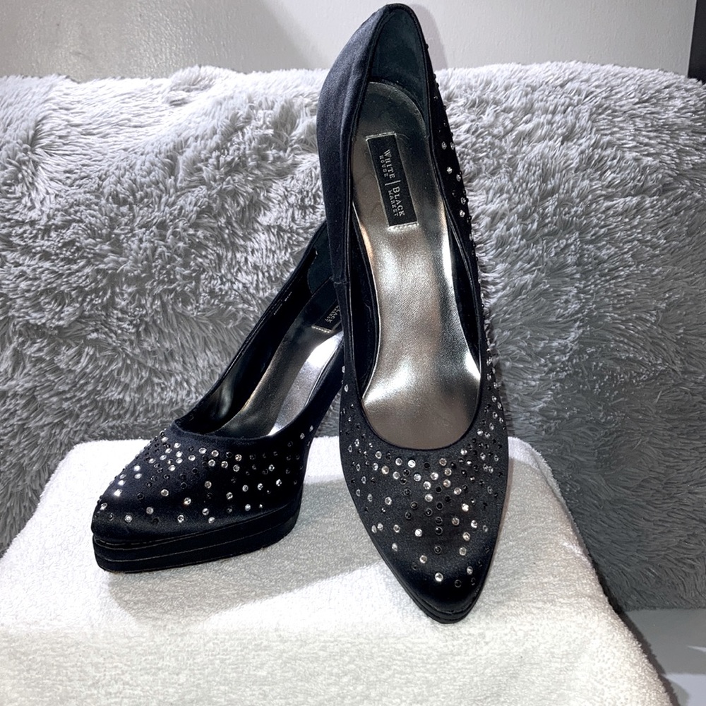 White House Black Market Matilda Sparkle Heels Size 9.5 - Picture 1 of 13